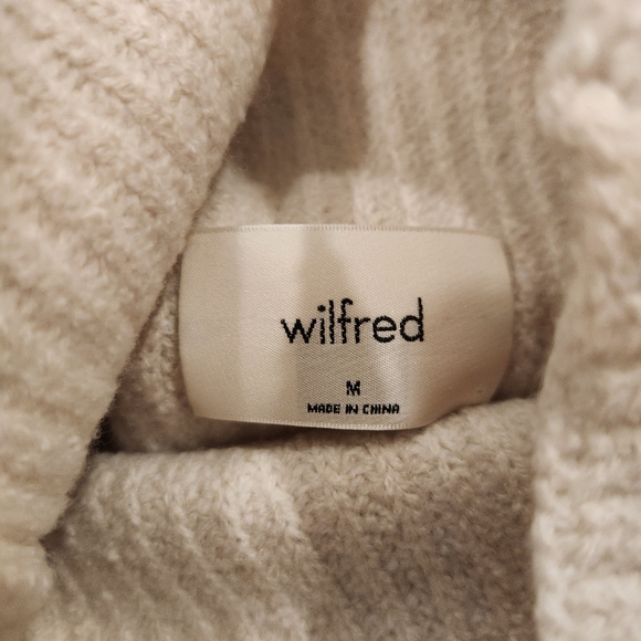 Aritzia Wilfred Montpellier Merino Wool Waist Cream Turtleneck - Picture 3 of 8